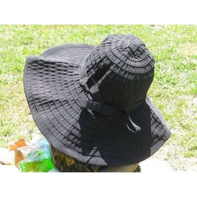 San Diego Hat Co. 's Ribbon Large Brim Black Hat SPF Protection One Size 807928026491 eb-76382515